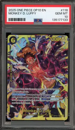 One Piece CCG Monkey.D.Luffy OP10-118 PSA 10 Gem Mint - Image 1