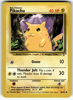 Pikachu 058/102 Base Set LP Pokemon Card TCG - Image 1