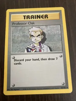 Professor Oak 88/102 Base Set Rare Vintage 1999 Pokemon Card Elm - Image 1