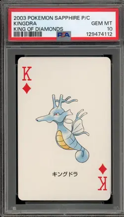Pokemon Sapphire Playing Cards Kingdra King of Diamonds PSA 10 Gem Mint - Image 1