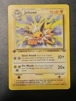 Jolteon Jungle Non Holo Rare (1st Edition) #20/64 Vintage WOTC Pokemon Card - Image 1
