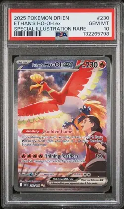 Pokemon TCG Ethan's Ho-Oh EX Card 230/182 Sir Destined Rivals PSA 10 - Image 1