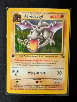 Fossil |Pokemon TCG Aerodactyl Holo Card 1/62 1st Edition Rare - Image 1