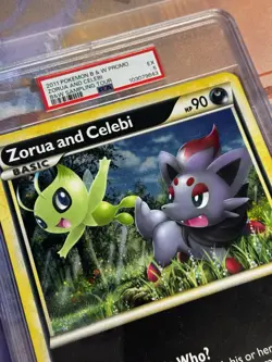 Pokemon Zorua and Celebi Black and White Tour Promo Jumbo Card PSA 5 - Image 3
