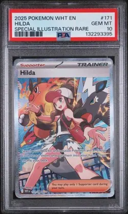 2025 POKEMON WHT EN-WHITE FLARE SPECIAL ILLUSTRATION RARE #171 HILDA PSA 10 - Image 1