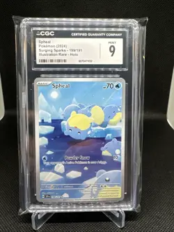 Pokemon 2024 Spheal Surging Sparks 199/191 Illustration Rare Holo CGC Mint 9 - Image 1
