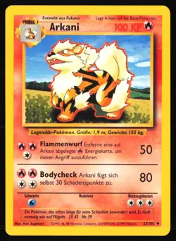 Arcanine Arkani #023/102 Base Set - GERMAN Pokemon TCG - LP - Image 1