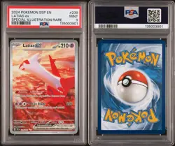 2024 POKEMON SSP EN-SURGING SPARKS SPECIAL ILLUSTRATION RARE LATIAS EX PSA 9 - Image 3