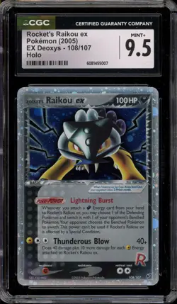 Pokemon Rocket's Raikou ex EX Deoxys Holo Ultra Rare #108 CGC 9.5 - Image 1