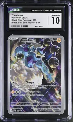 Thunderus *CGC 10* Illustration Rare *Black Bolt ETB Promo* #209 *2025* Pokemon - Image 1