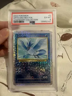 2002 Pokemon Legendary Collection Articuno Reverse Holo Foil PSA 6 - Image 1