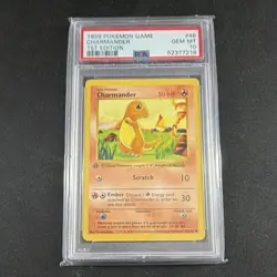 Charmander 1st Edition Base Set Shadowless 1999 Pokemon TCG 46/102 PSA 10 - Image 1