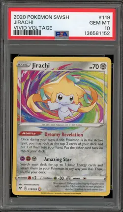 Pokemon Jirachi Vivid Voltage Amazing Rare #119 PSA 10 Gem Mint - Image 1