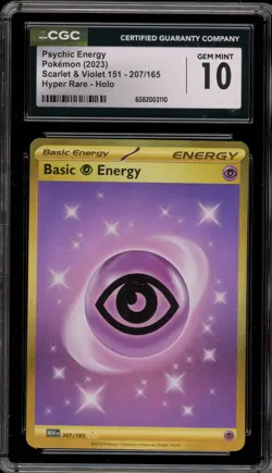 Pokemon Basic Psychic Energy 151 MEW EN Hyper Rare #207 CGC 10 Gem Mint - Image 1