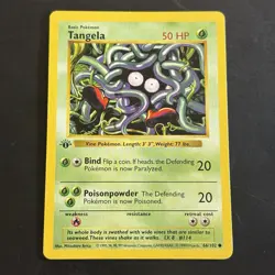 Pokemon Vintage 1st Edition Tangela 066/102 Base Set (Shadowless) Wotc 1999 - Image 1