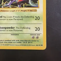 Pokemon Vintage 1st Edition Tangela 066/102 Base Set (Shadowless) Wotc 1999 - Image 4