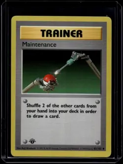 Pokemon TCG Maintenance 83/102 Base Set Shadowless 1st Edition LP - Image 1