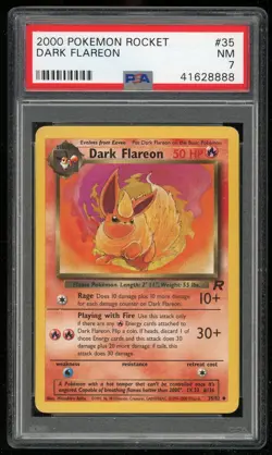 Pokemon TCG Dark Flareon Non Holo Unlimited Team Rocket #35 PSA 7 NM - Image 1