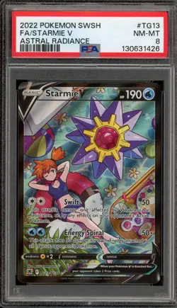 Pokemon Starmie V Astral Radiance Trainer Gallery Full Art #TG13 PSA 8 - Image 1