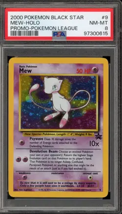 Pokemon Mew League Black Star Holo Promo #9 PSA 8 - Image 1