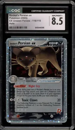 Pokemon Rocket's Persian ex EX Unseen Forces Holo Ultra Rare #116 CGC 8.5 - Image 1