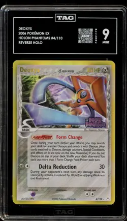 Pokemon Deoxys EX Holon Phantoms Reverse Holo Rare #4 TAG 9 Mint - Image 1