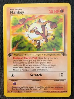 Mankey - 1st Edition - 55/64 Jungle - LP - Pokemon TCG - Image 3