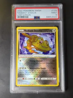2022 POKEMON SWORD & SHIELD LOST ORIGIN 124/196 RADIANT STEELIX - PSA 9 - Image 1