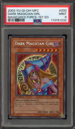 Yu-Gi-Oh! Dark Magician Girl Magician's Force 1st Ed Secret Rare MFC-000 PSA 9 - Image 1