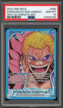 One Piece CCG Donquixote Doflamingo Alternate Art OP01-060 PSA 10 Gem Mint - Image 1
