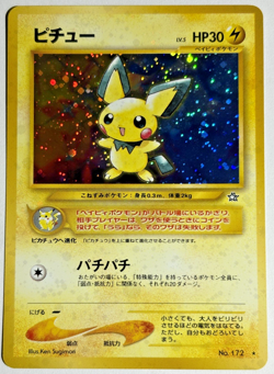 Japanese Pokemon TCG Pichu Rare Holo Card No. 172 Neo Genesis UNCORRECTED - Image 1