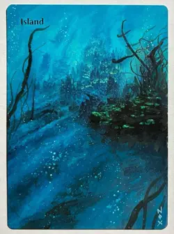 Hand-painted MTG alter | Island | textless NOX altered art - Image 1
