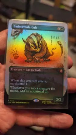 1x Badgermole Cub FOIL Borderless NM - Magic MTG TLA x1 - Image 1