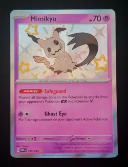 Pokemon TCG Scarlet & Violet Paldean Fates Shiny Mimikyu PAF 160/091 NM/M Holo - Image 1