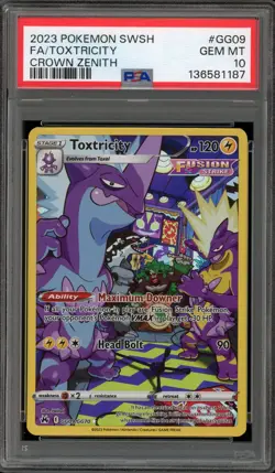 Pokemon Toxtricity Crown Zenith Galarian Gallery Full Art #GG09 PSA 10 Gem Mint - Image 1