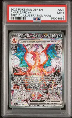 Charizard ex PSA 9 2023 Pokemon SV Obsidian Flames EN #223/197 Illustration Rare - Image 1