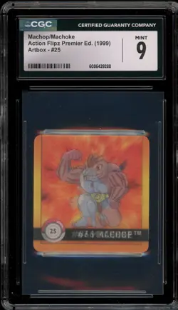 Pokemon Machop/Machoke Artbox Action Flipz Premier Edition #25 CGC 9 Mint - Image 1