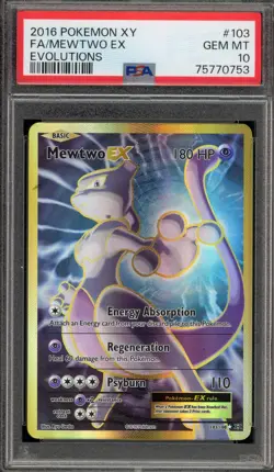 Pokemon Mewtwo EX XY Evolutions Holo Rare #103 PSA 10 Gem Mint - Image 1