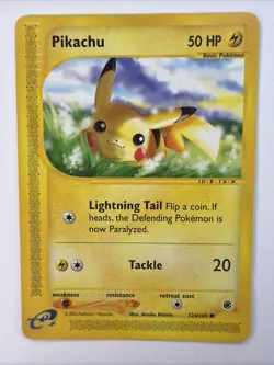 Expedition Base Set TCG Pikachu 124/165 Pokemon E Reader - Image 1