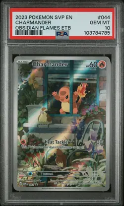 PSA 10 Pokemon Charmander 044 OBF ETB Promo Card Holo PSA 10 - Image 1