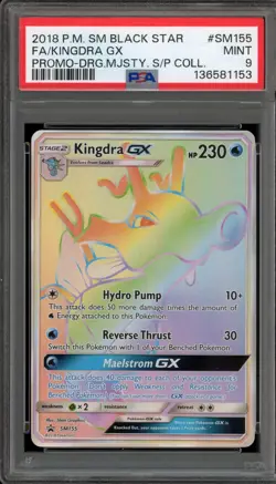 Pokemon Kingdra GX Dragon Majesty Special Coll. Black Star Promo SM155 PSA 9 - Image 1