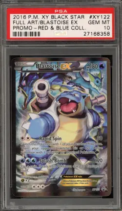 Pokemon Blastoise EX Red & Blue Coll. Black Star Full Art Promo XY122 PSA 10 - Image 1