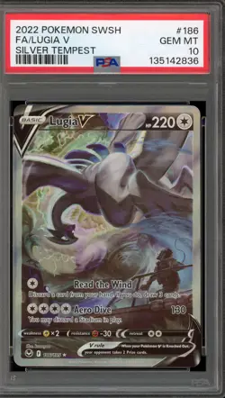 Pokemon Lugia V Silver Tempest Full Alt Art #186 PSA 10 Gem Mint - Image 1