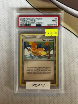 2004 Pokemon Promo Tropical Wind FRENCH Stamped PSA 9 Pop 17 - Image 1