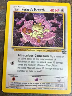 2000 Pokemon Team Rocket's Meowth Black Star Promo #18 - Image 1