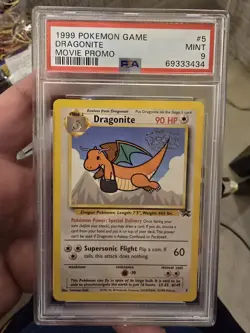 1999 POKEMON GAME MOVIE PROMO #5 DRAGONITE PSA 9 - Image 1