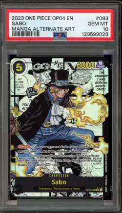 One Piece CCG Sabo Manga Alternate Art OP04-083 PSA 10 Gem Mint - Image 1