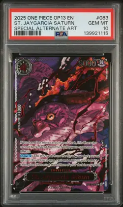 One Piece OP13 Demon God Pack Red Parallel SP FIVE ELDERS Sequential PSA 10 - Image 1