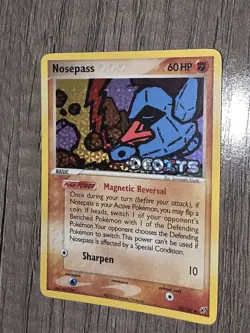 Nosepass Reverse Holo Stamped EX Deoxys Pokemon Card TCG 42/107 - HP - Image 2