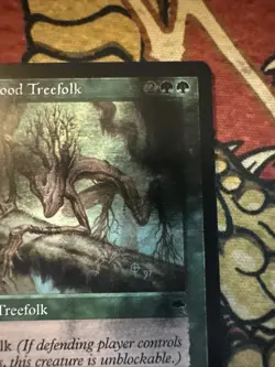 Mtg Magic Misprint Black Ink Heartwood Treefolk Misprint Error Card - Image 2
